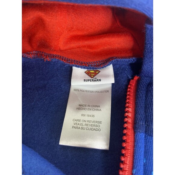 DC Comics Superman Hooded Sweatshirt Quarter Zip Long Sleeve Toddler Boys 3T - Picture 3 of 7